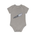 Body bebe manga corta organico - Gris jaspeado melange - Geneta