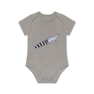 Body bebe manga corta organico - Gris jaspeado melange - Geneta