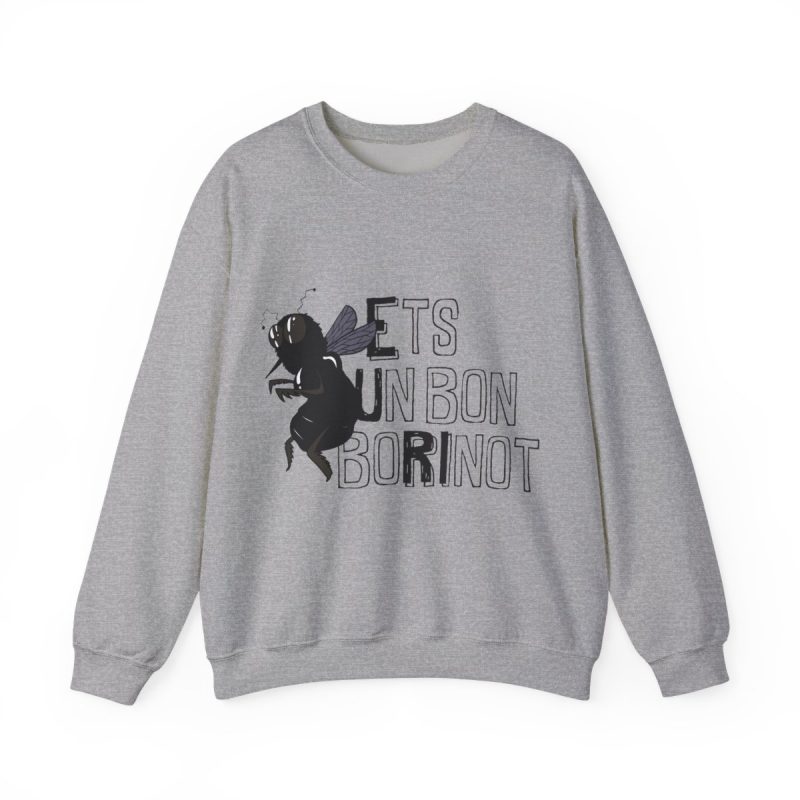 Sudadera cuello redondo - Gris deportivo - Camiseta «Ets un bon borinot»