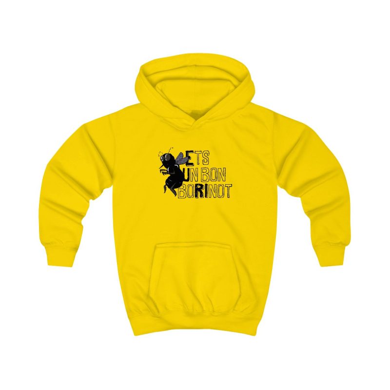Sudadera con capucha infantil - Amarillo sol - Camiseta «Ets un bon borinot»
