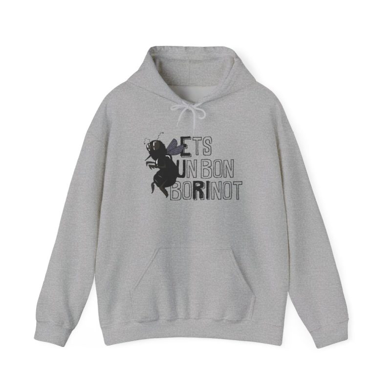 Sudadera con capucha - Gris deportivo - Camiseta «Ets un bon borinot»