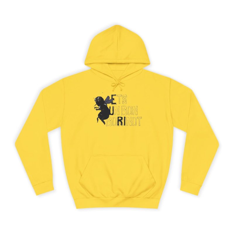 Sudadera universitaria - Amarillo sol - Camiseta «Ets un bon borinot»