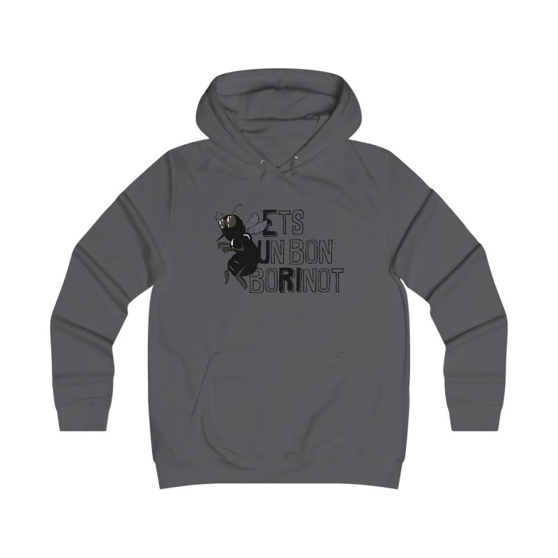 Sudadera universitaria mujer - Gris marengo - Camiseta «Ets un bon borinot»