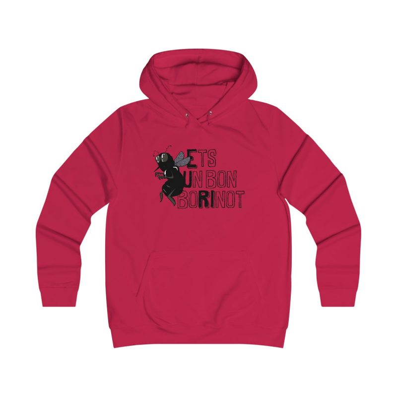 Sudadera universitaria mujer - Rojo fuego - Camiseta «Ets un bon borinot»