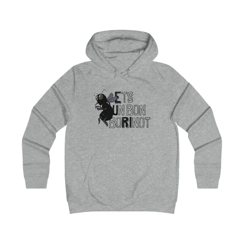 Sudadera universitaria mujer - Gris jaspeado claro - Camiseta «Ets un bon borinot»