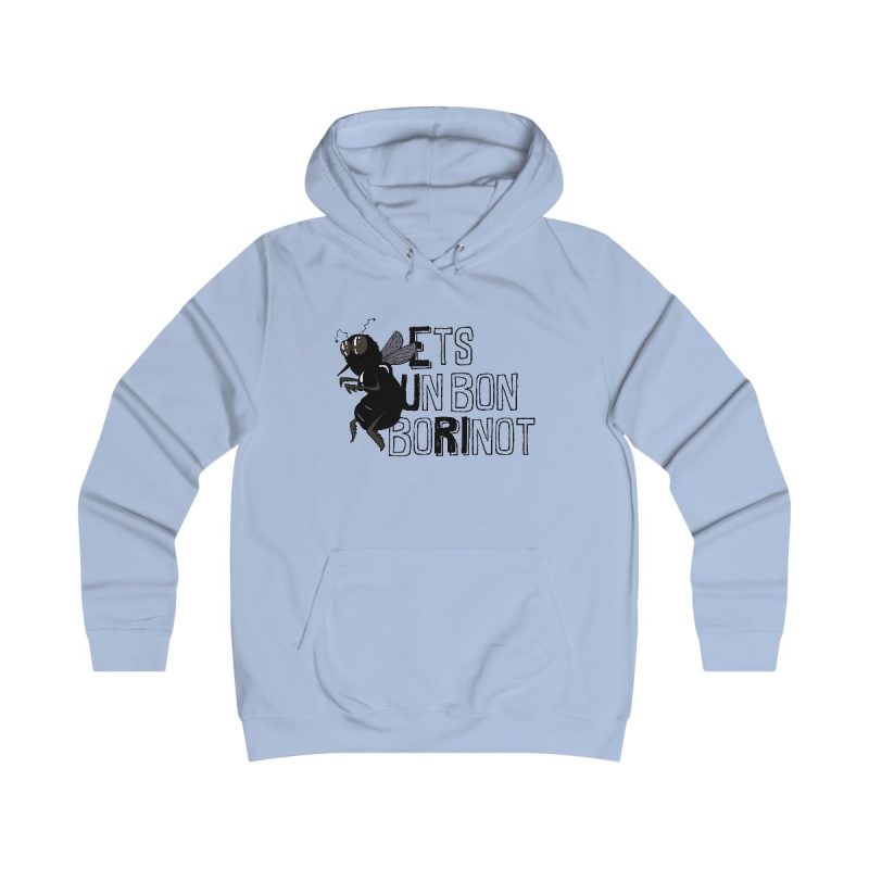 Sudadera universitaria mujer - Azul cielo - Camiseta «Ets un bon borinot»