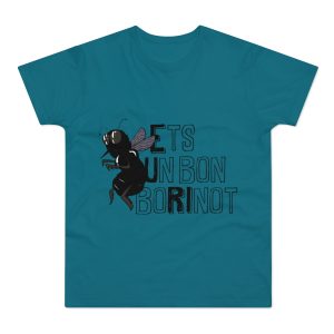 Camiseta hombre punto liso - Azul diva - Camiseta «Ets un bon borinot»