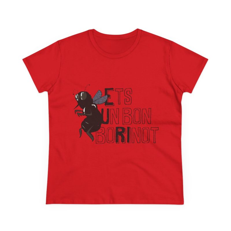 Camiseta mujer algodon medio - Rojo - Camiseta «Ets un bon borinot»
