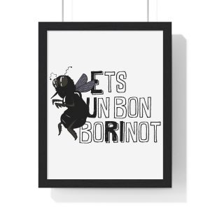 Poster enmarcado vertical - Negro - Camiseta «Ets un bon borinot»