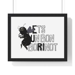 Poster enmarcado horizontal - Negro - Camiseta «Ets un bon borinot»