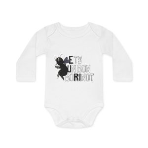 Body bebe manga larga organico - Blanco - Camiseta «Ets un bon borinot»