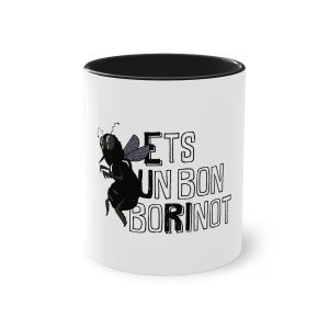 Taza bicolor - Negro - Camiseta «Ets un bon borinot»