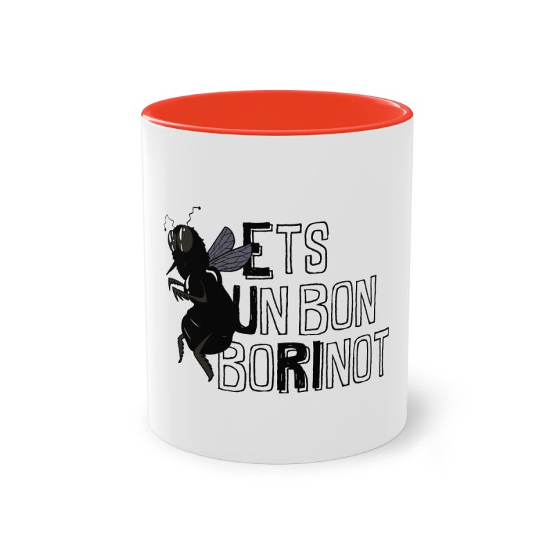 Taza bicolor - Rojo - Camiseta «Ets un bon borinot»