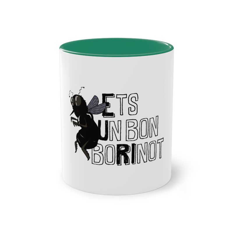 Taza bicolor - Verde oscuro - Camiseta «Ets un bon borinot»