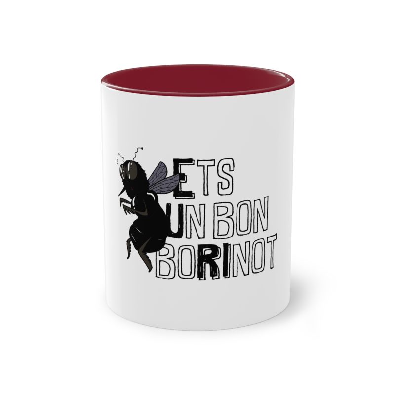 Taza bicolor - Granate - Camiseta «Ets un bon borinot»