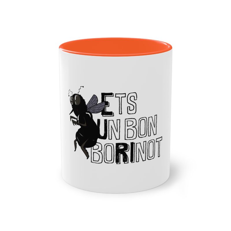 Taza bicolor - Naranja - Camiseta «Ets un bon borinot»
