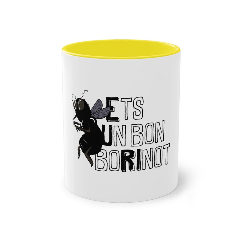 Taza bicolor - Amarillo - Camiseta «Ets un bon borinot»