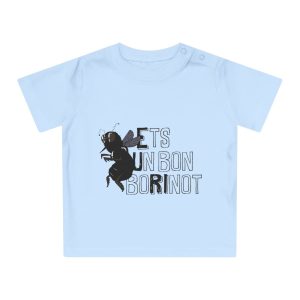 Camiseta de bebe - Azul empolvado - Camiseta «Ets un bon borinot»