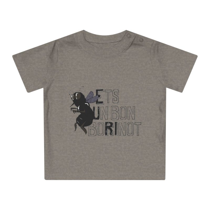 Camiseta de bebe - Gris jaspeado melange - Camiseta «Ets un bon borinot»
