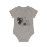 Body bebe manga corta organico - Gris jaspeado melange - Camiseta «Ets un bon borinot»