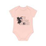 Body bebe manga corta organico - Rosa empolvado - Camiseta «Ets un bon borinot»
