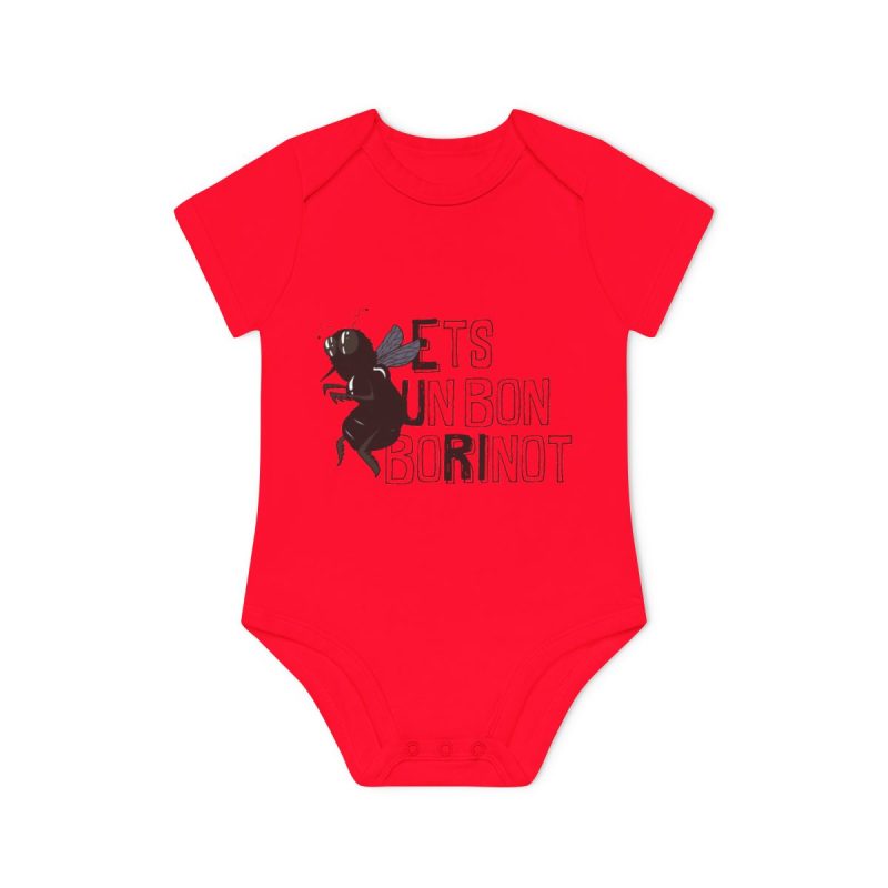 Body bebe manga corta organico - Rojo - Camiseta «Ets un bon borinot»