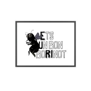 Poster con marco de madera - Marco negro - Camiseta «Ets un bon borinot»