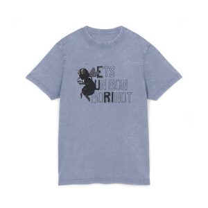 Camiseta lavado acido cuello redondo - Azul vintage - Camiseta «Ets un bon borinot»