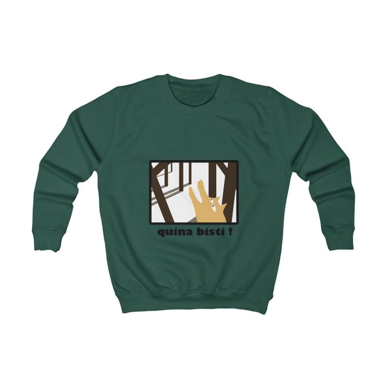 Sudadera infantil - Verde botella - Bisti – Quina bisti! Sudadera infantil - Verde botella - Bisti – Quina bisti!