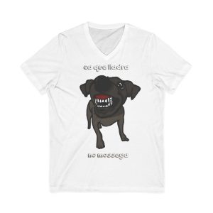 Camiseta cuello de pico - Blanco - Camiseta «Ca que lladra no mossega»