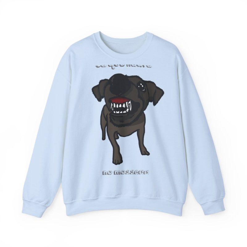 Sudadera cuello redondo - Azul claro - Camiseta «Ca que lladra no mossega»