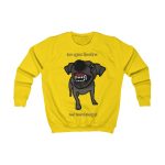 Sudadera infantil - Amarillo sol - Camiseta «Ca que lladra no mossega»
