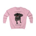 Sudadera infantil - Rosa bebe - Camiseta «Ca que lladra no mossega»