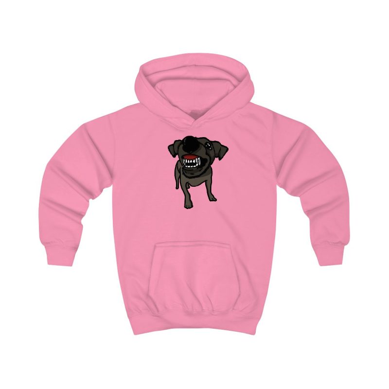 Sudadera con capucha infantil - Rosa algodon de azucar - Camiseta «Ca que lladra no mossega»