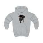 Sudadera con capucha infantil - Gris jaspeado claro - Camiseta «Ca que lladra no mossega»