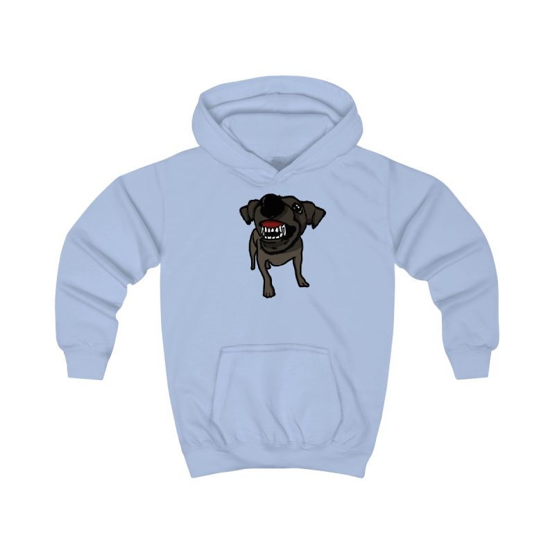 Sudadera con capucha infantil - Azul cielo - Camiseta «Ca que lladra no mossega»
