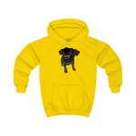 Sudadera con capucha infantil - Amarillo sol - Camiseta «Ca que lladra no mossega»