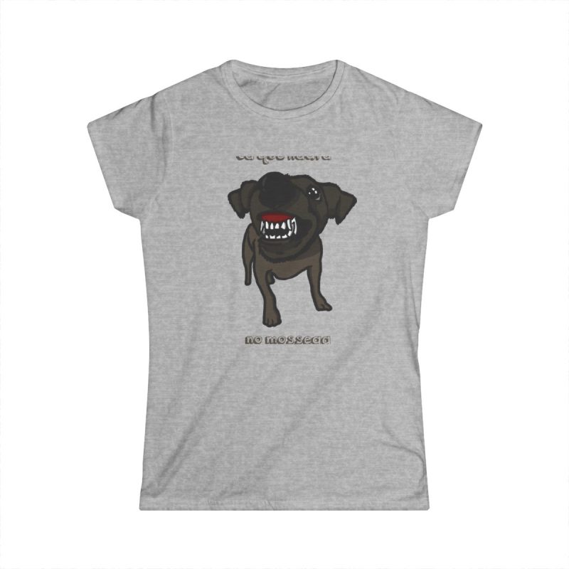 Camiseta mujer Softstyle - Gris deportivo - Camiseta «Ca que lladra no mossega» Camiseta mujer Softstyle - Gris deportivo - Camiseta «Ca que lladra no mossega»