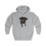 Sudadera con capucha y cremallera - Gris jaspeado claro - Camiseta «Ca que lladra no mossega» Sudadera con capucha y cremallera - Gris jaspeado claro - Camiseta «Ca que lladra no mossega»