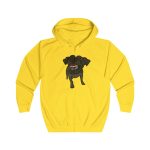Sudadera con capucha y cremallera - Amarillo sol - Camiseta «Ca que lladra no mossega» Sudadera con capucha y cremallera - Amarillo sol - Camiseta «Ca que lladra no mossega»