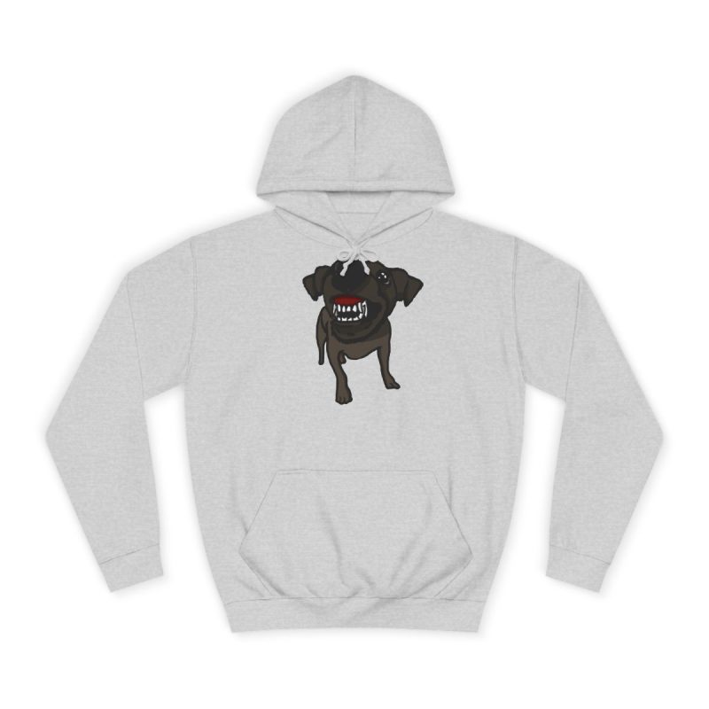 Sudadera universitaria - Gris jaspeado claro - Camiseta «Ca que lladra no mossega»