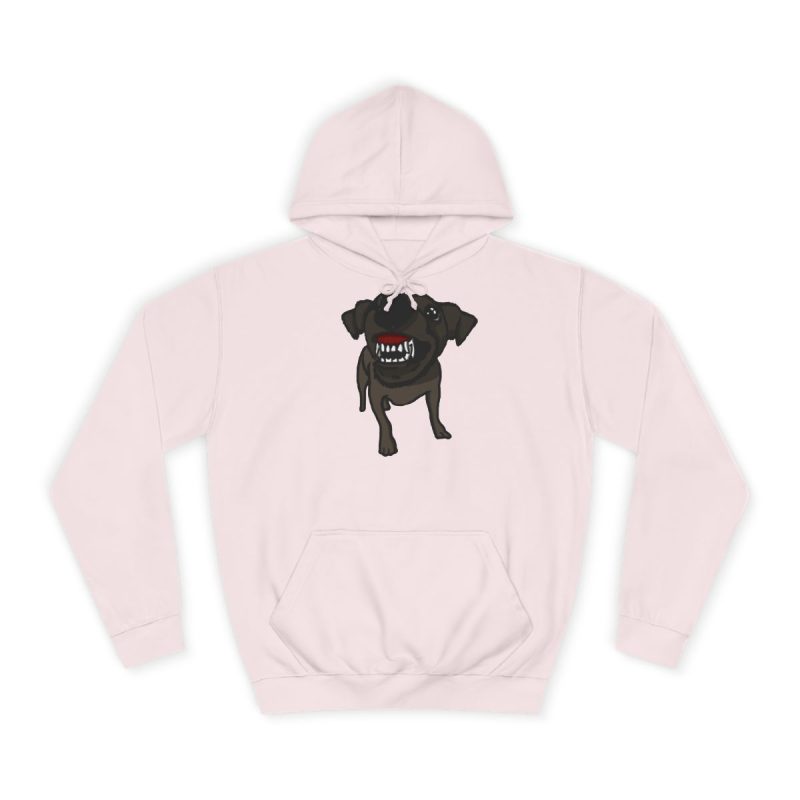 Sudadera universitaria - Rosa bebe - Camiseta «Ca que lladra no mossega»