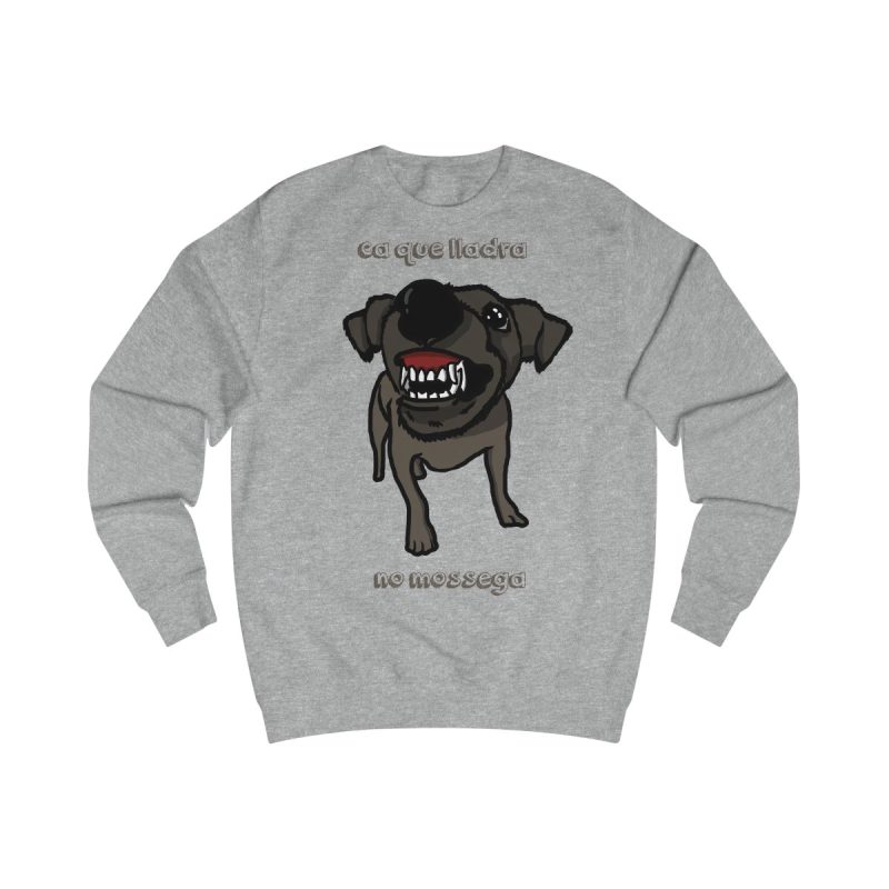 Sudadera clasica - Gris jaspeado claro - Camiseta «Ca que lladra no mossega»