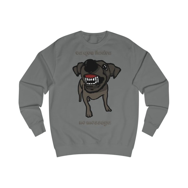 Sudadera clasica - Gris acero - Camiseta «Ca que lladra no mossega»
