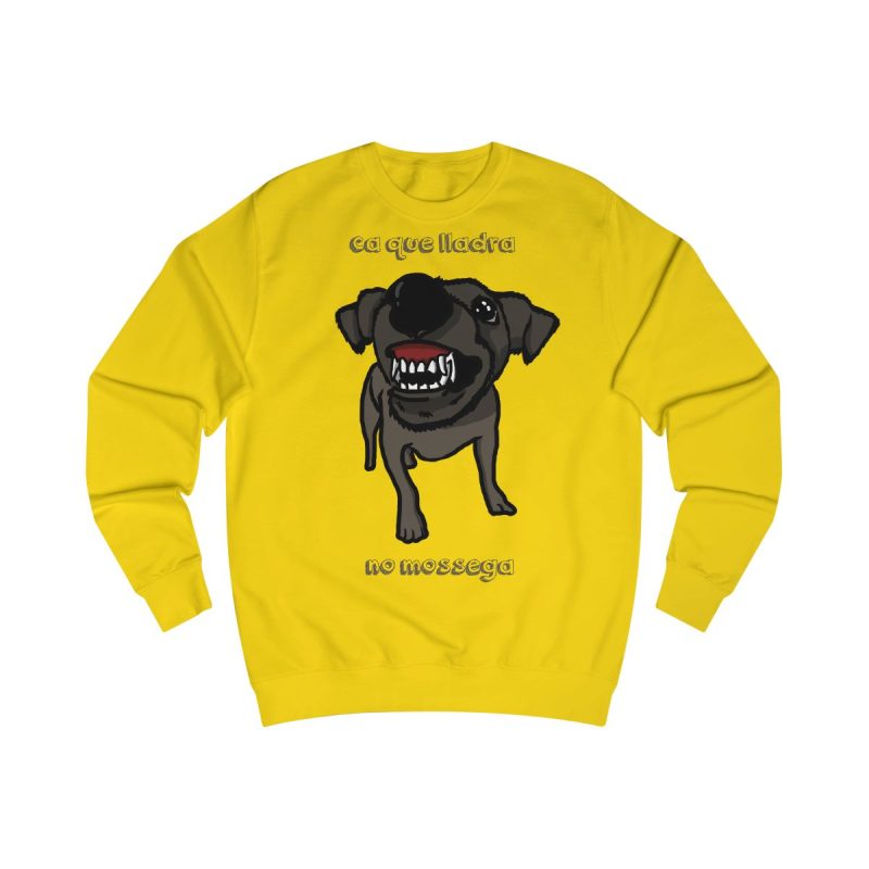 Sudadera clasica - Amarillo sol - Camiseta «Ca que lladra no mossega»