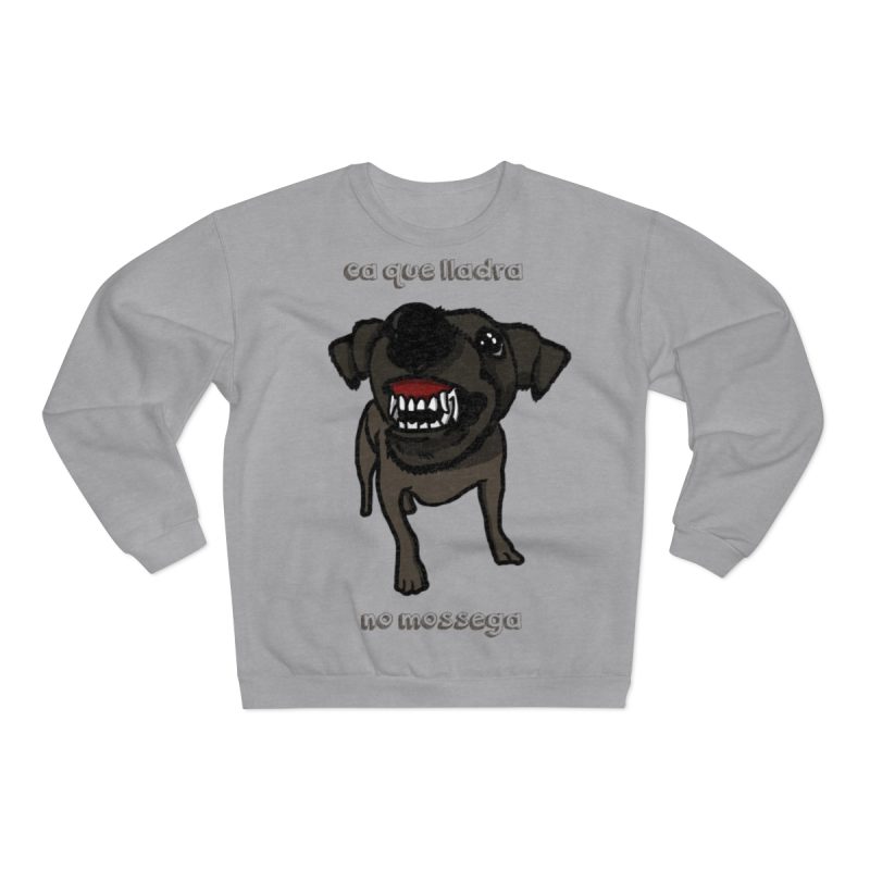 Sudadera cuello redondo premium - Gris jaspeado claro - Camiseta «Ca que lladra no mossega» Sudadera cuello redondo premium - Gris jaspeado claro - Camiseta «Ca que lladra no mossega»