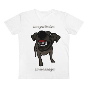 Camiseta hombre cuello de pico Presenter - Blanco - Camiseta «Ca que lladra no mossega»