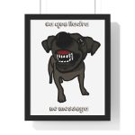 Poster enmarcado vertical - Negro - Camiseta «Ca que lladra no mossega»