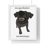 Poster enmarcado vertical - Blanco - Camiseta «Ca que lladra no mossega»