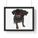 Poster enmarcado horizontal - Negro - Camiseta «Ca que lladra no mossega»